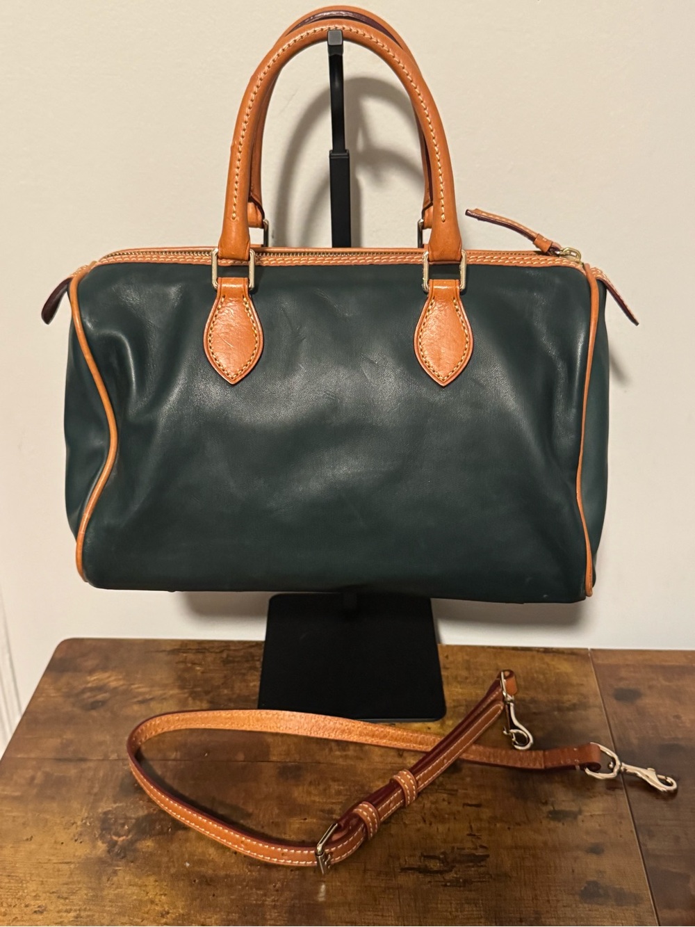 Dooney & Bourke Dark Green Florentine Leather Satchel - Picture 4 of 8